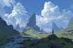 create atmospheric landscape digital art