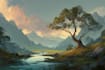 draw digital cityscape or countryside landscapes