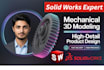provide solid works 3d modelling, and product design
