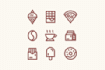 design a 4 simple food and beverage line icons