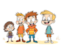 draw a cartoon characters in a funny sketch