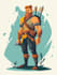 draw a 2d game character illustration