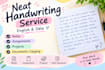 write neat handwritten notes and assignments in english