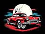 retro automotive tshirt, car show design