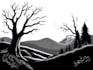 draw simple black and white illustration