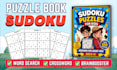create sudoku puzzle activity book cover for amazon KDP