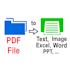 convert any PDF to text, image png, jpg, word