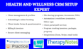 setup health CRM on simplepractice, jane app, charm ehr emr zoho, cliniko, kareo