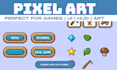 make custom pixel art UI elements, icons, and hud assets