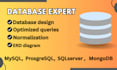 design database , queries in mysql, prosgresql , mongodb