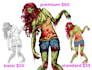 illustrate you as a zombie