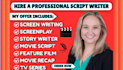 ghostwrite movie script, screenplay, screenwriting, film script, tv series