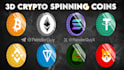 create 3d crypto spinning coin animated GIF emoji sticker