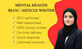 write SEO mental health articles and blogs