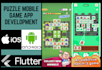 build flutter flame android ios mobile game app, level design puzzle unity game