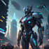 custom futuristic mecha robot character art
