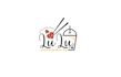 design quick serve sushi bubble tea restaurant logo