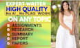 write finance, assignment, paper, report, research and summaries
