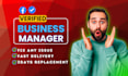 create fresh verified fb business manager and ad account