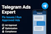 fix telegram ads destination issue, telegram ads, telegram promotion, telegram