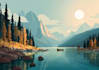 illustrate beautiful flat landscape illustration art