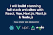 develop responsive websites with react,next vue,nuxt tailwind