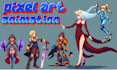 do pixel art sprite, 2d sprite, pixel art animation for game