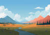 illustrate beautiful flat landscape illustration art