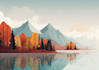 illustrate beautiful flat landscape illustration art