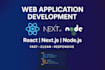 do web application development in react js next js node js html css javascript