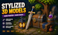 design hand painted stylized 3d models and game assets