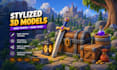 design hand painted stylized 3d models and game assets