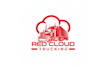 design unique red cloud trucking logo