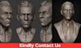 sculpt realistic 3d head bust model, 3d portrait, 3d face model stl file