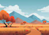 illustrate beautiful flat landscape illustration art
