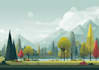 make a vector landscape flat illustration