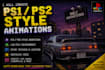 create ps1 ps2 style low poly retro game animations