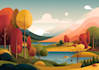 illustrate beautiful flat landscape illustration art
