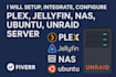 setup, integrate, configure plex, jellyfin, nas, ubuntu, unraid server