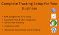 set up ga4, google ads, GTM, server side tracking, facebook pixel, capi