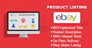 do ebay store setup, SEO optimization, and product listing