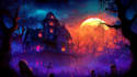 create a seamless halloween lofi loop animated video