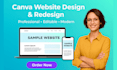 canva website design, redesign canva website, canva expert ugc portfolio website