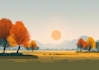 illustrate beautiful flat landscape illustration art