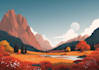 illustrate beautiful flat landscape illustration art