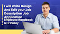 write edit design employee handbook hr policy job description job application