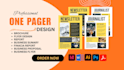 design urgent business flyers, one pager, sales sheet, brochure,executive summar