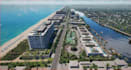 render real estate building, landscape model,mixed use development,garden layout