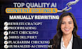 humanize, fact check, and remove ai traces from your book, manuscript or content