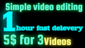 fast delevery simple video editing